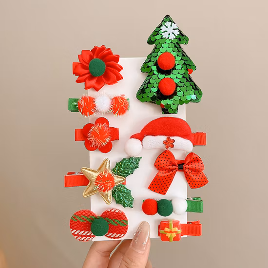 ファッションスウィートフラワーヘアアクセサリーしわヘアクリップセット